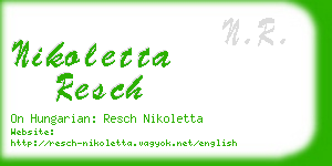 nikoletta resch business card